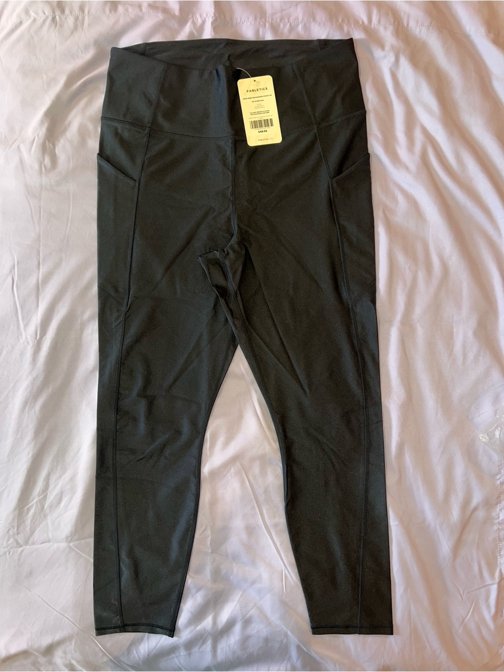 Fabletics Black High-Waist Performance Leggings with Side Pockets